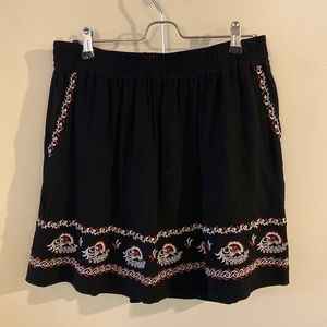 Black embroidered skirt